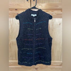 Coldwater Creek Art & Soul seasonal swirl full zip vest size M